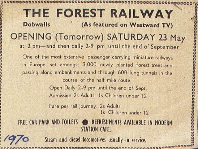 Dobwalls Adventure Park, Cornwall advert from 1970