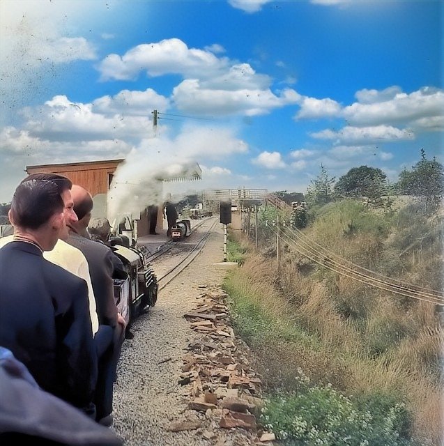 Dobwalls Forest Railroad seen during the early 1970s with General Palmer approaching the station. Note the Western diesel