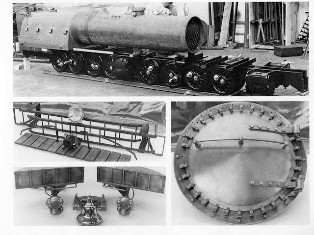 Dobwalls Adventure Park, showing Big Boy 4008 under construction at Severn Lamb 1978