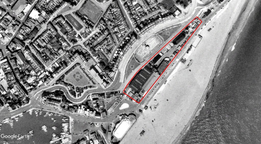 1950s aerial view of Ramsgate amusement park