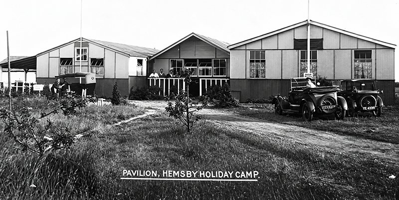 Vintage postcard showing the old  Hemsby Holiday Camp