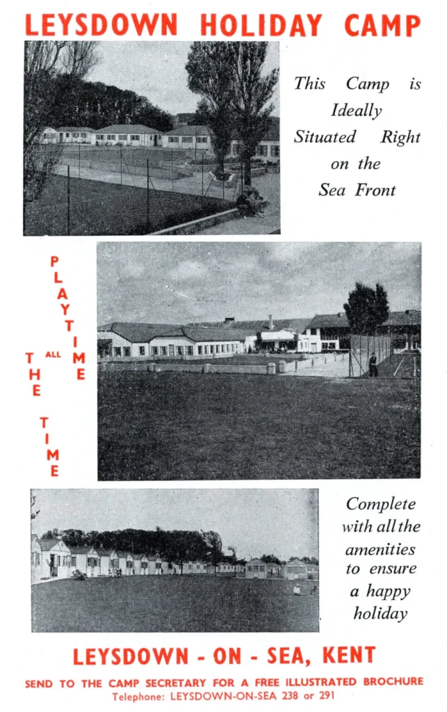 Leysdown Holiday Camp 1961 advert