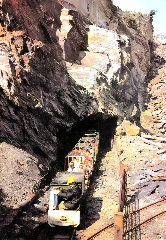 Llechwedd Slate Caverns miners tramway