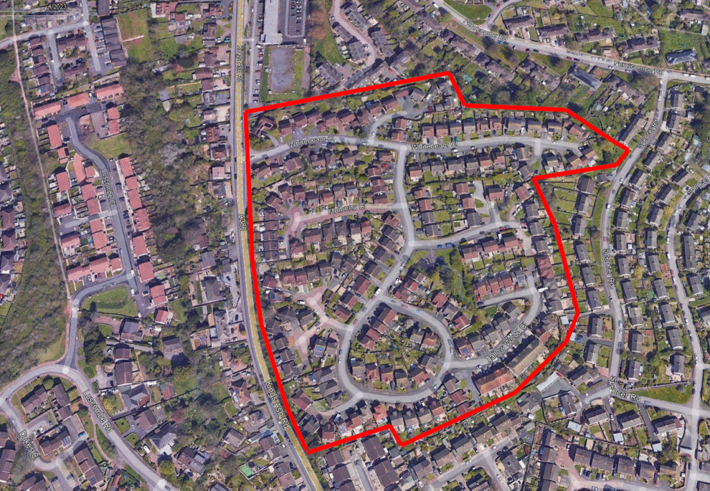 Map showing the former location of Pontins South Devon holiday camp
