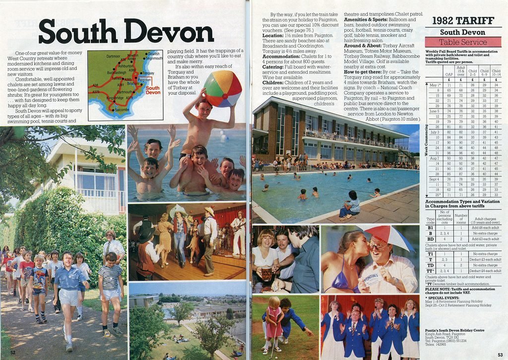 Pontins South Devon 1982 brochure