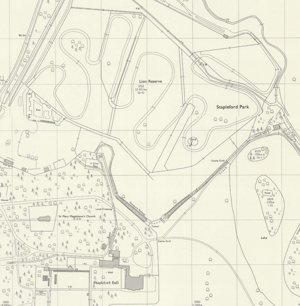 1970s map of Stapleford Park