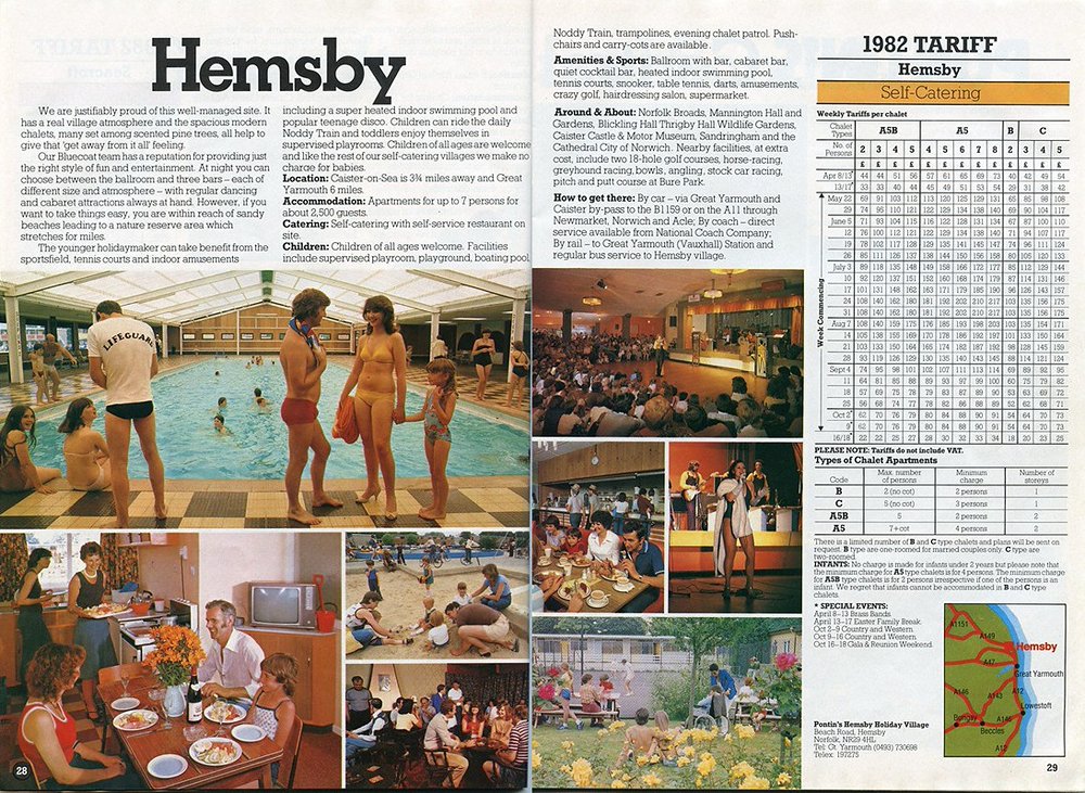 Pontins Hemsby 1982 brochure
