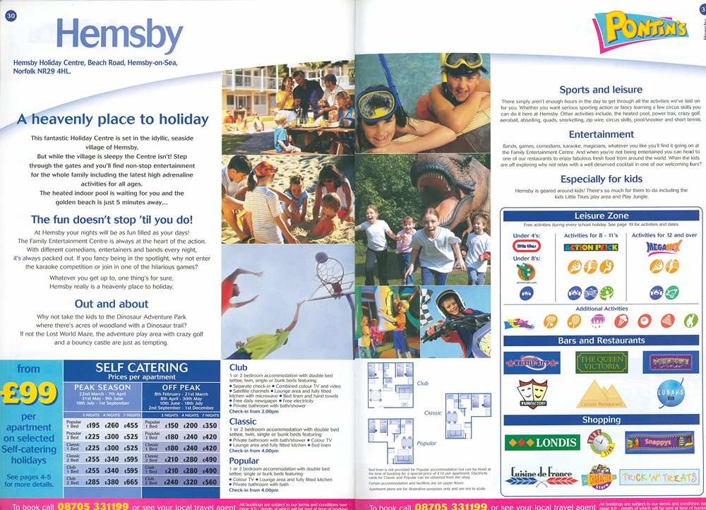 Pontins Hemsby 2002 brochure