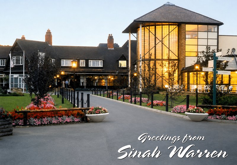 postcard of warners Sinah Warren showing main house