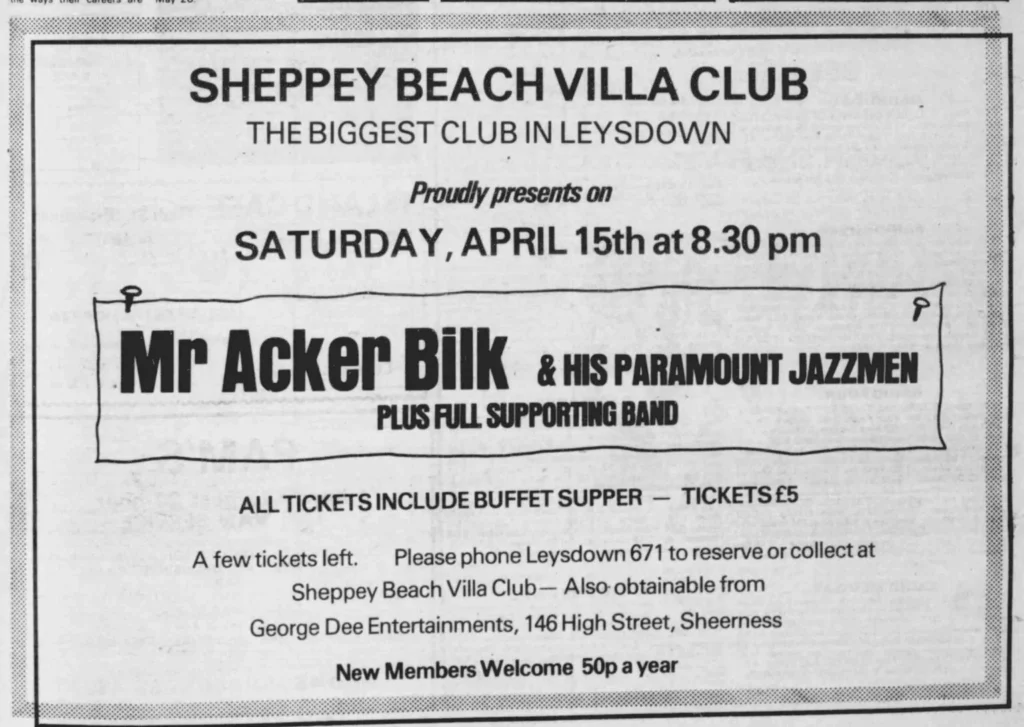 Sheppey Beach Villa Club 1978 advert
