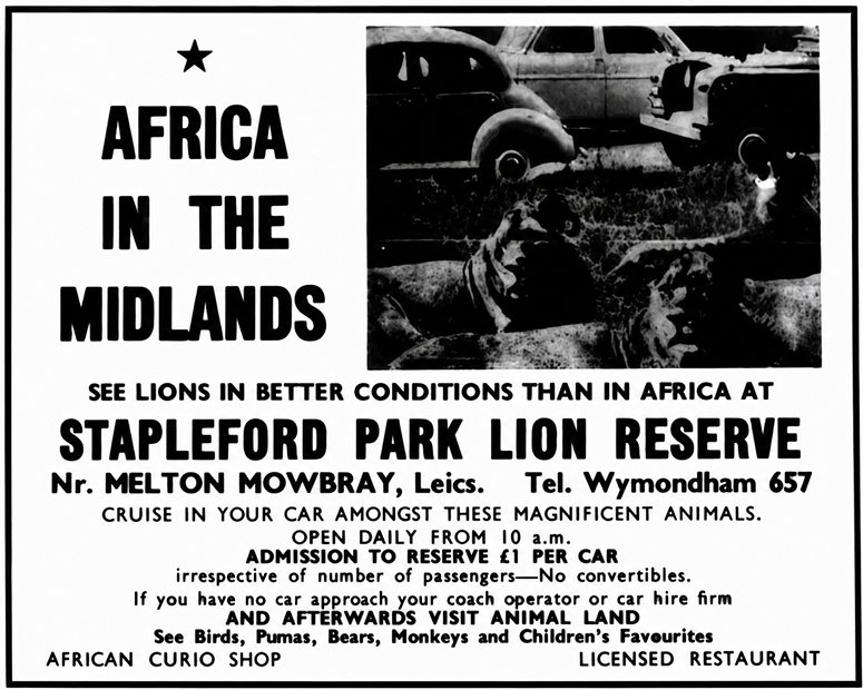 Stapleford Park Lion Reserve advert 1968