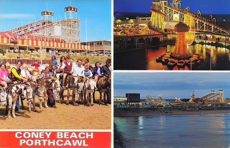 1970s postcard of Coney Beach in Porthcawl