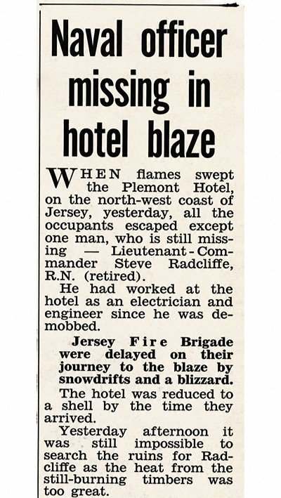 press cutting about the death of a worker at the plemont hotel 1948
