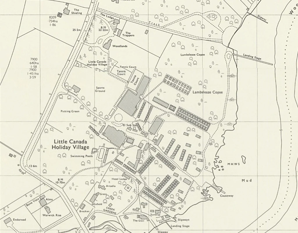 1960s map of Pontins Little Canada holiday camp