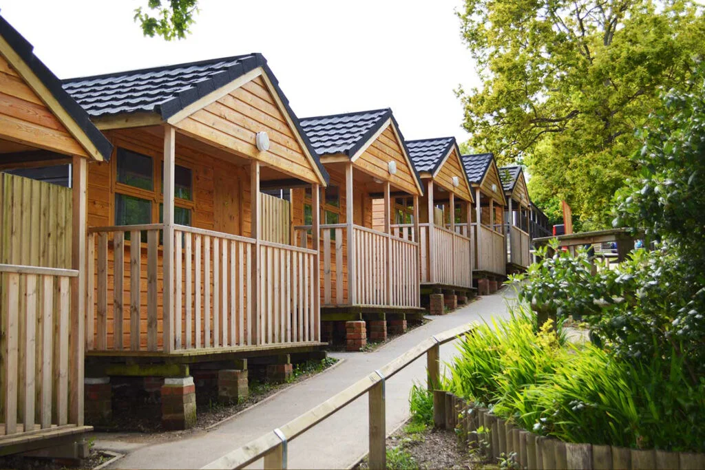 Little Canada today showing newer wood chalets
