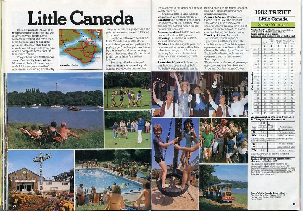 Pontins Little Canada holiday camp brochure 1982