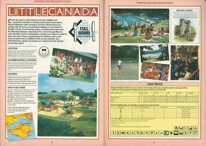 Pontins Little Canada holiday camp brochure 1984