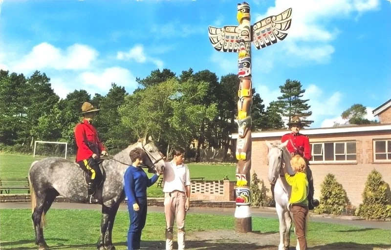 Totem Pole and Mounties at Pontins Little Canada holiday camp