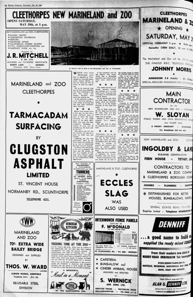 1965 press cutting for the opening of Cleethorpes Zoo
