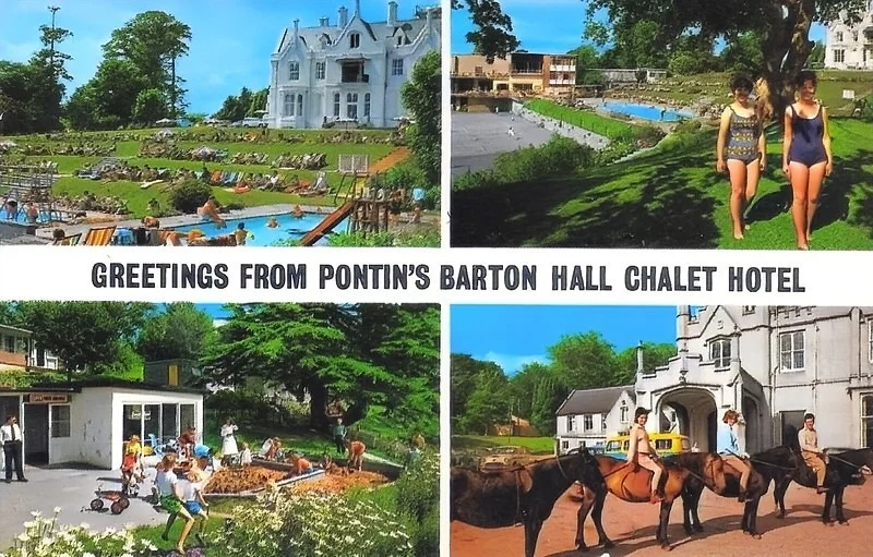 1970s multiview postcard of Pontins Barton Hall in Devon