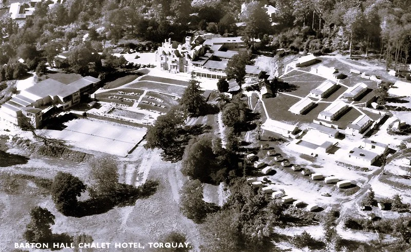 barton hall Holiday camp, Devon 1950s aerial view