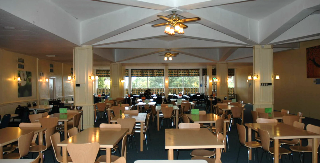 Recent photo of Barton Hall in Torquay showing the dining hall