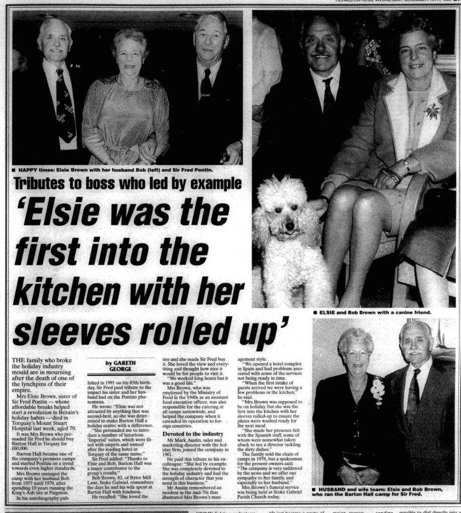 1995 press cutting about the death of Elsie Brown of Barton Hall