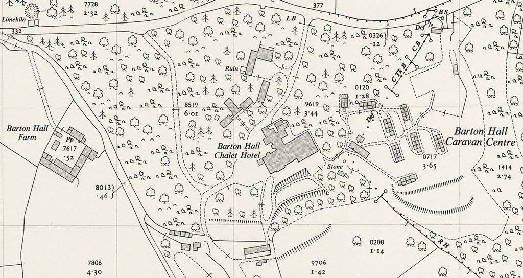 Map of Barton Hall Devon in the early-1950s before the swimming pool was built