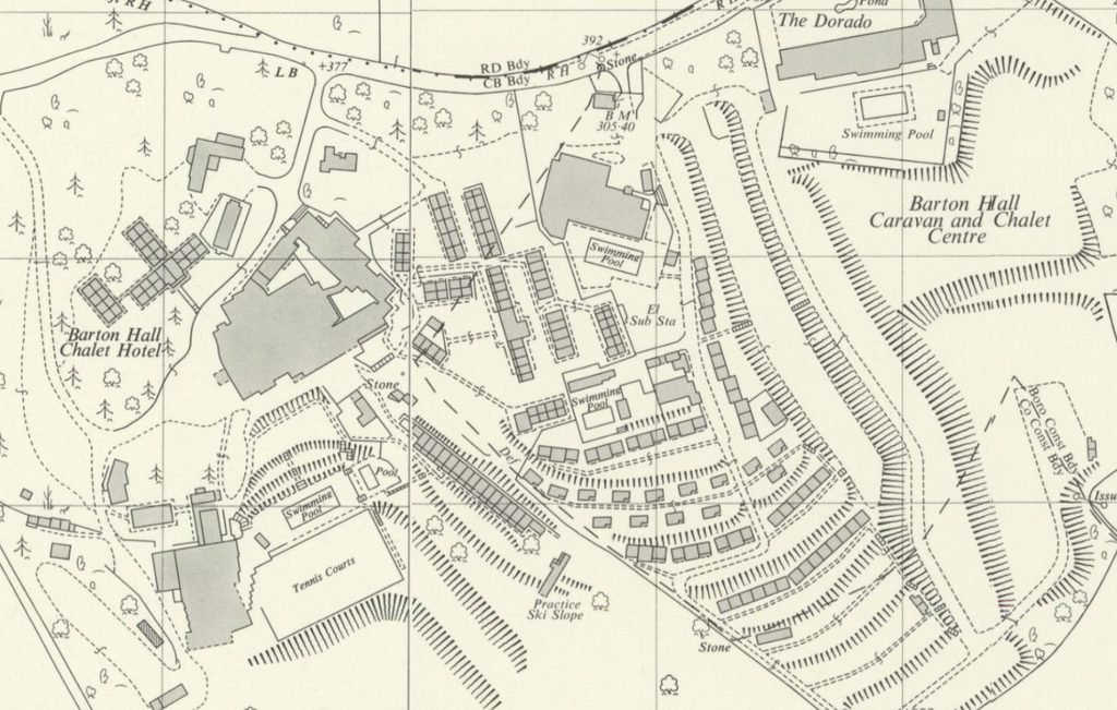 Map of Barton Hall Holiday camp, Devon in the late-1960s