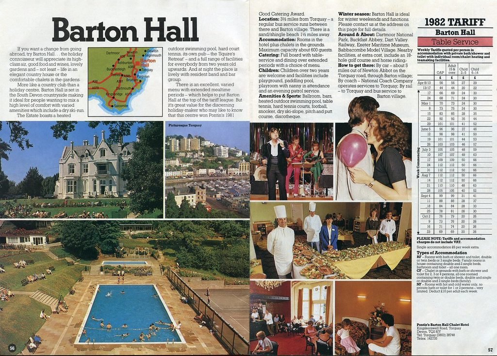 Pontins Barton Hall brochure 1982