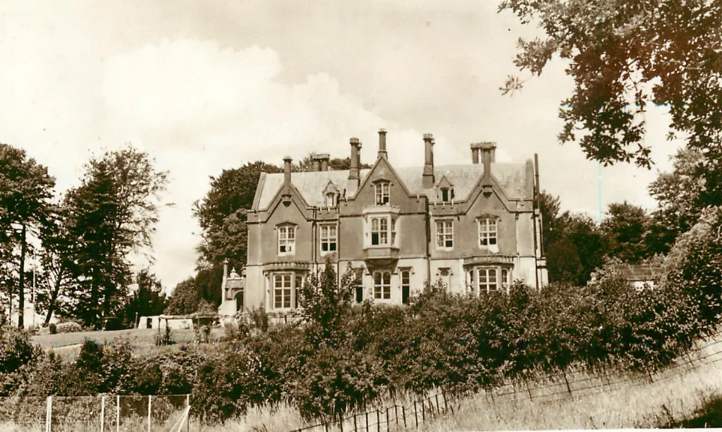 vintage postcard showing barton hall in devon