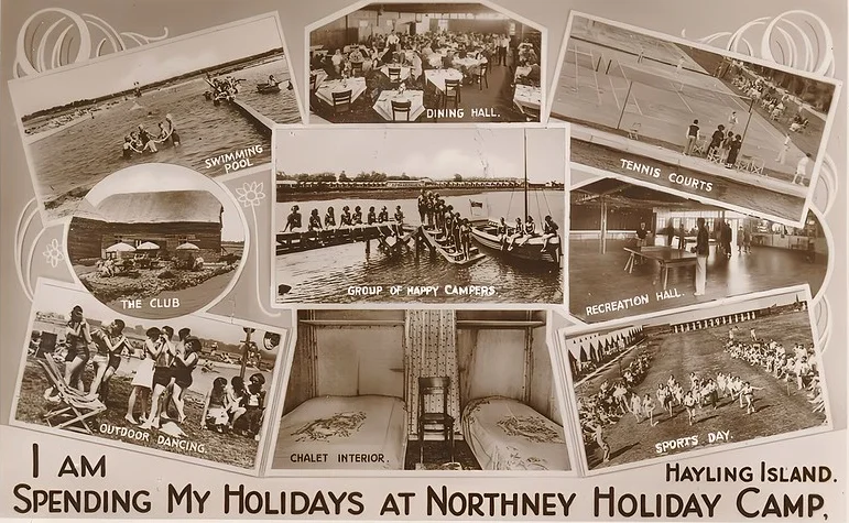 warners northney Holiday camp multiview postcard