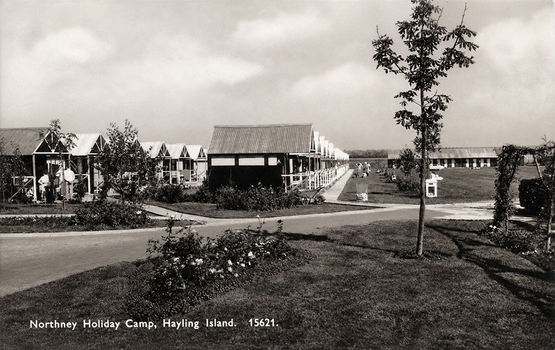 rows of chalets at warners northney holiday camp 
