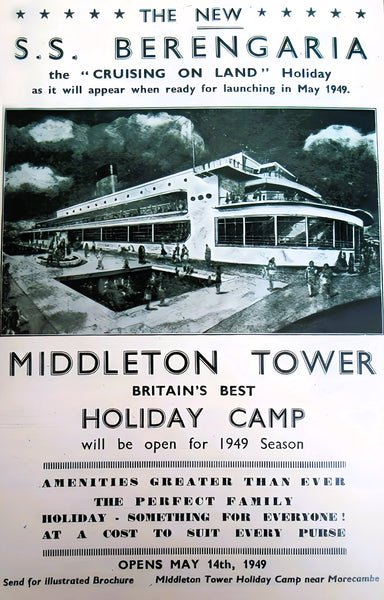 1949 advert for the new Berengaria building at Middleton Tower Holiday Camp