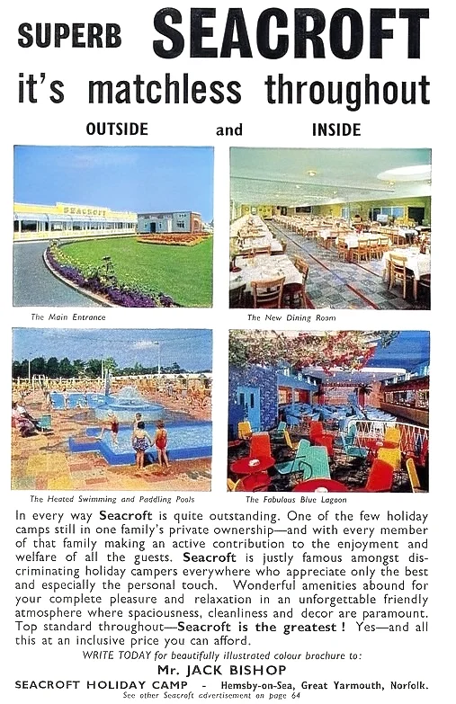 1965 advert for seacroft holiday camp in hemsby