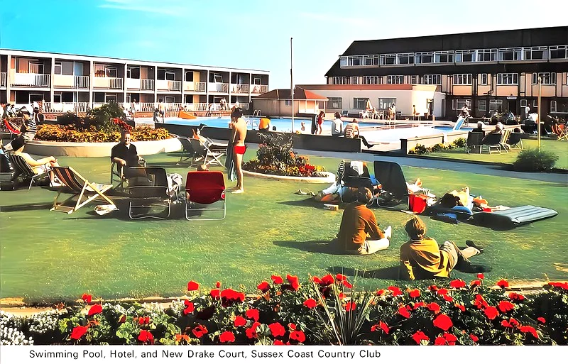 Southdean Holiday Camp, Middleton on Sea 1970s postcard of Sussex Coast Country Club in Middleton on Sea