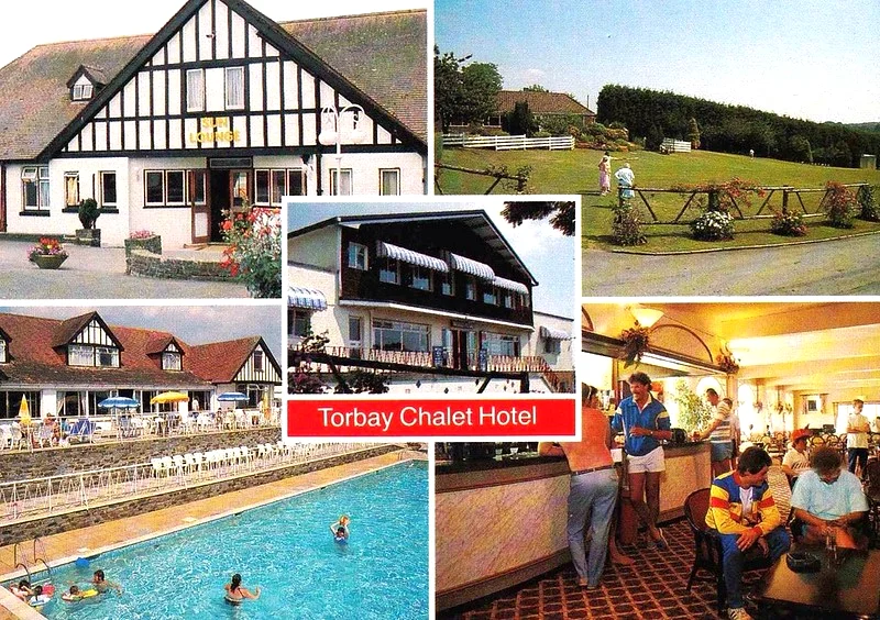 1980s multiview postcard of the Torbay Chalet Hotel