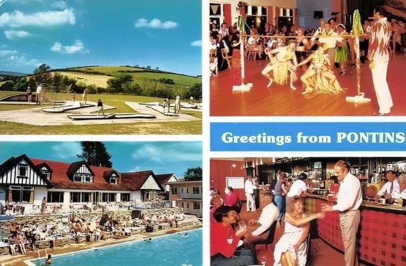 1980s postcard showing the Pontins Torbay Chalet Hotel