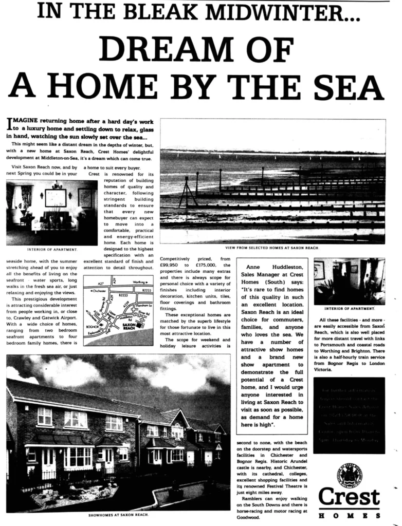 1998 press cutting about the opening of Saxon Reach in Middleton on Sea