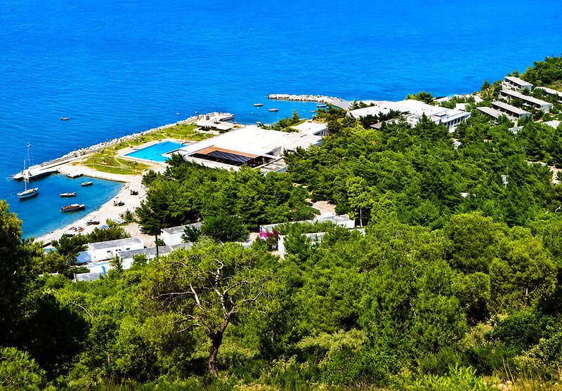 Aerial view of Pontinental Holiday Club Poseidon resort in Greece