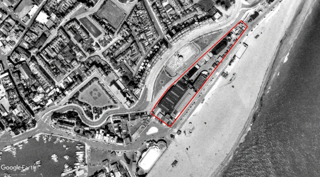 Aerial view of Ramsgate Amusement Park (Merrie England) in the 1950s
