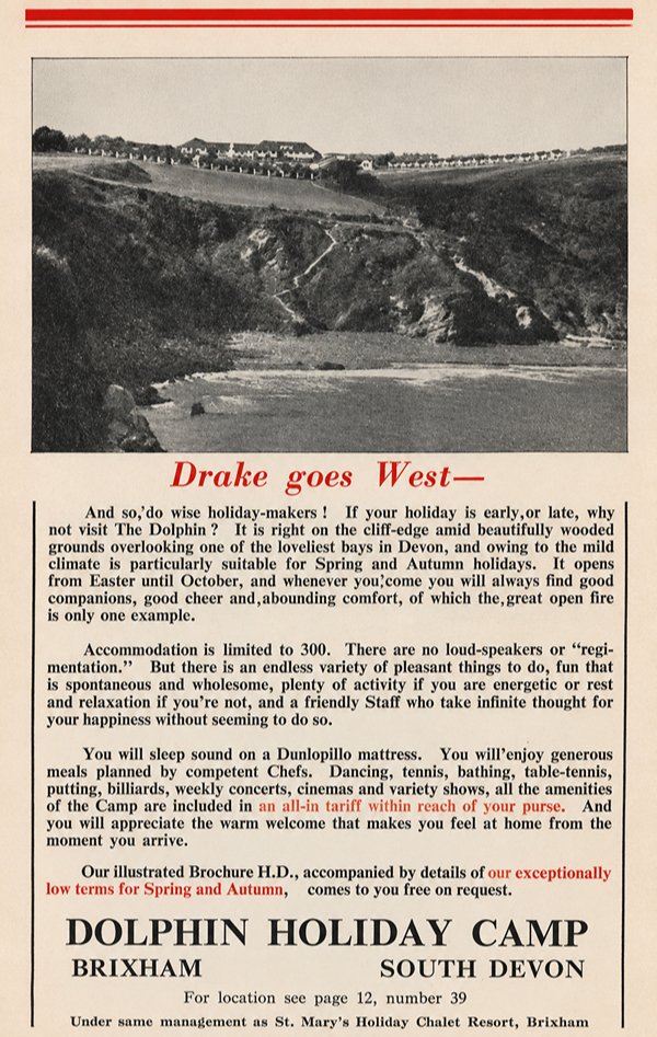 Dolphin Holiday Camp 1955 advert