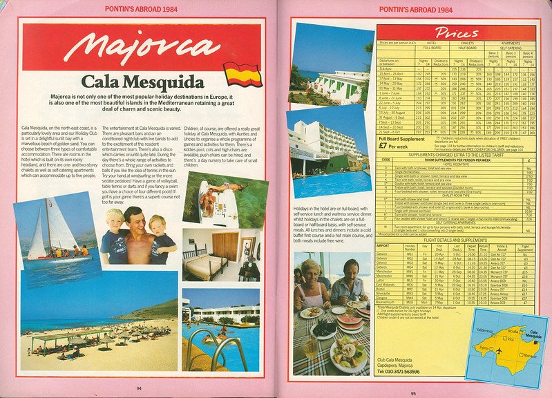 Pontinental Cala Mesquida Majorca 1984 brochure