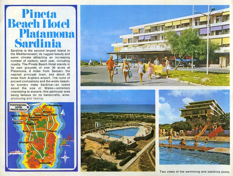 Pontinental Pineta Beach resort 1972 brochure