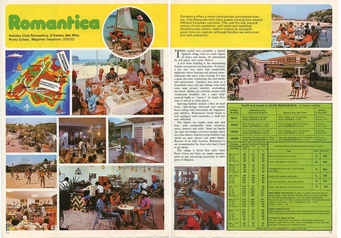 Pontinental Romantica Resort Majorca 1976 brochure
