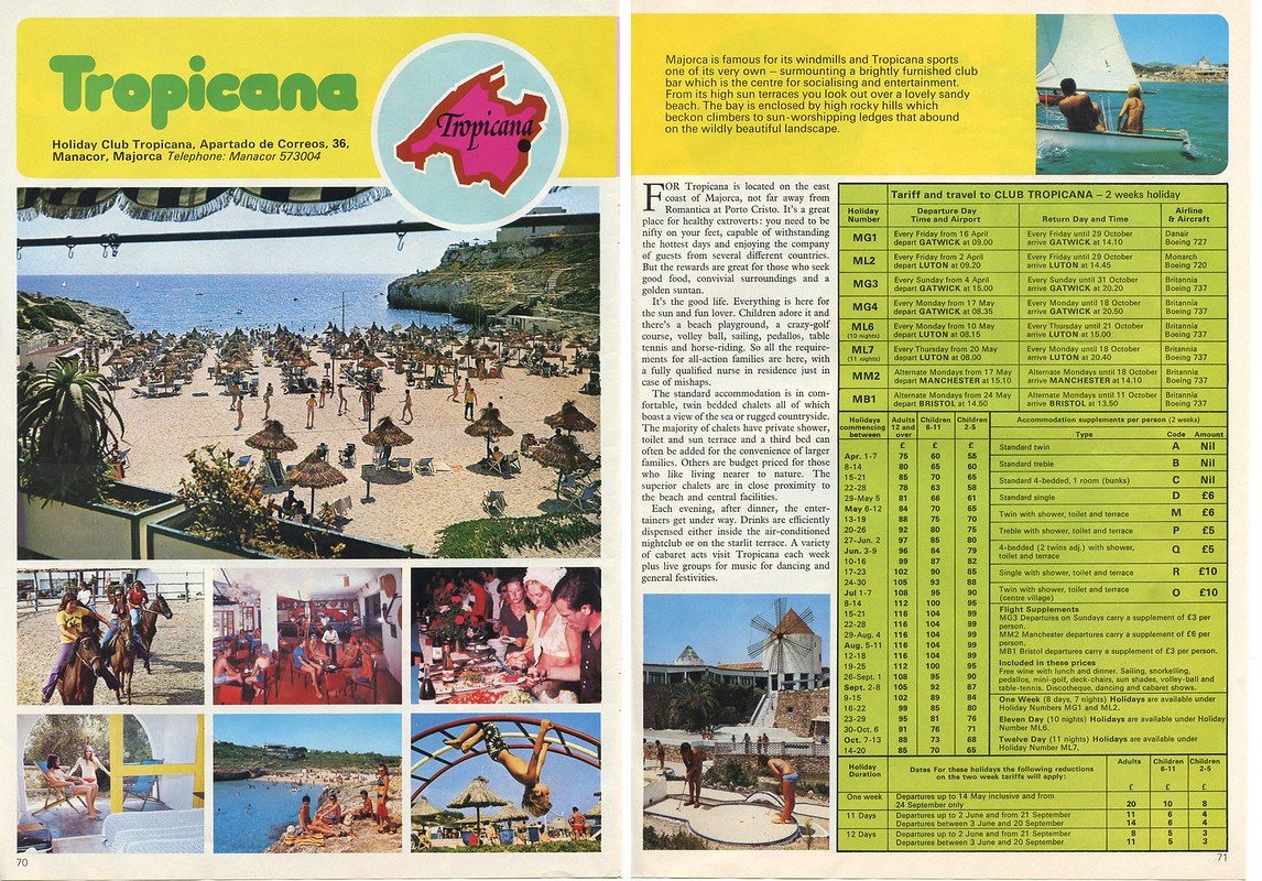 Pontinental Tropicana Majorca 1976 brochure