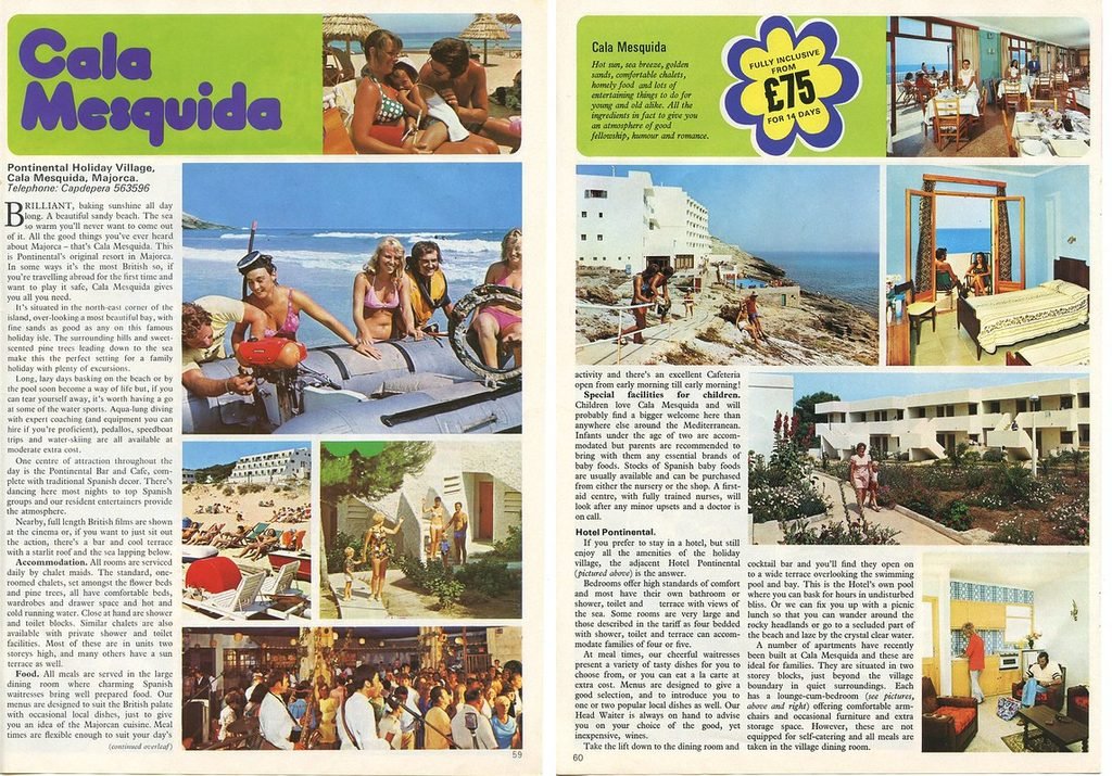Pontinental Cala Mesquida Majorca brochure 1976