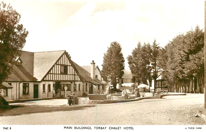 Vintage postcard of the Torbay Chalet Hotel showing the main building