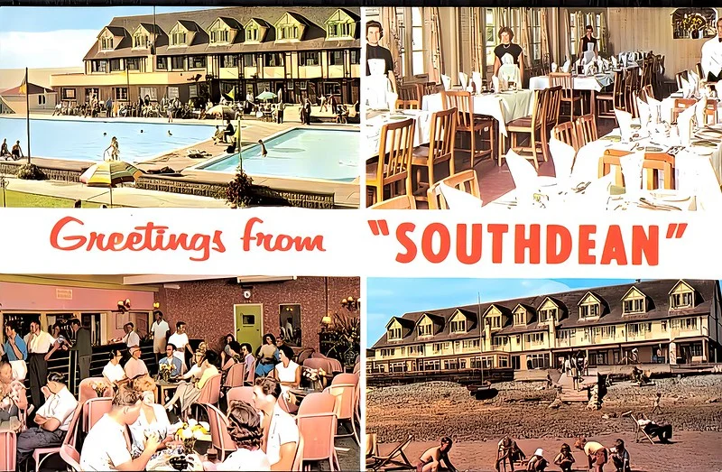 Vintage multiview postcard showing the Southdean Holiday Centre in Middleton on Sea