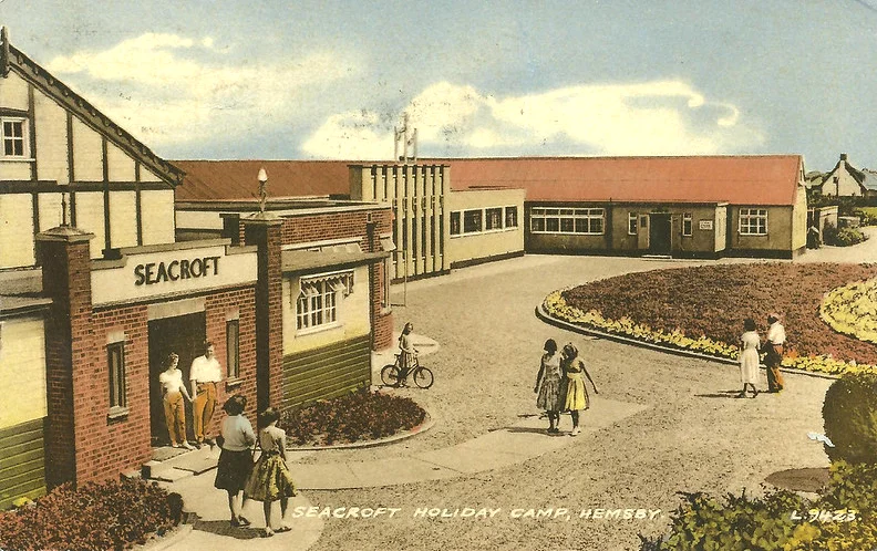 Vintage postcard of Seacroft holiday camp in Hemsby showing the main buildings